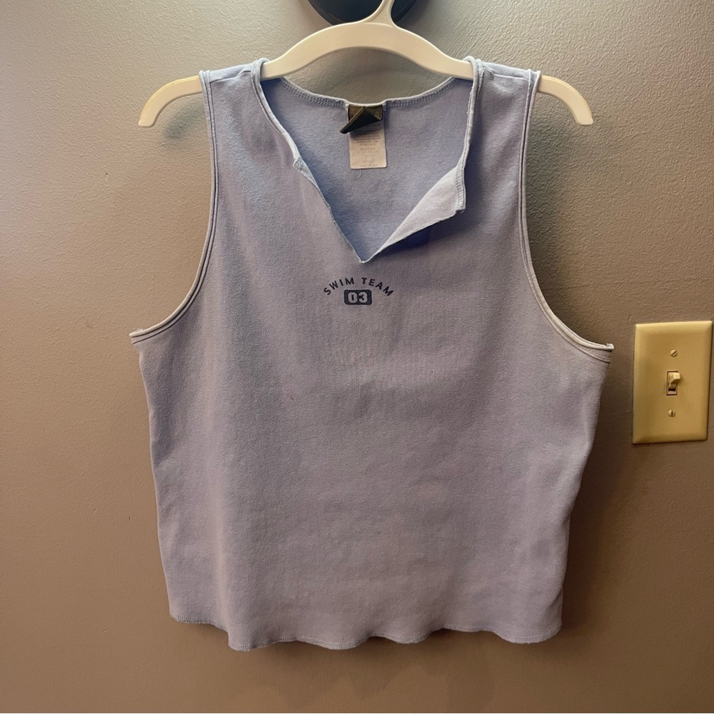 Women's Blue Sleeveless crop Top